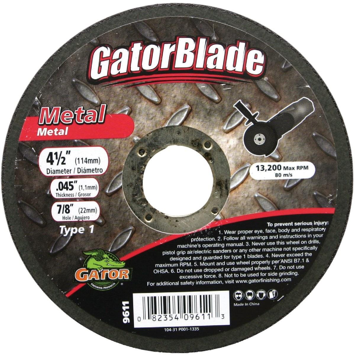 GATOR Gator 9611 Thin Cut Type 1 Metal Cut-off Wheel 4.5 in