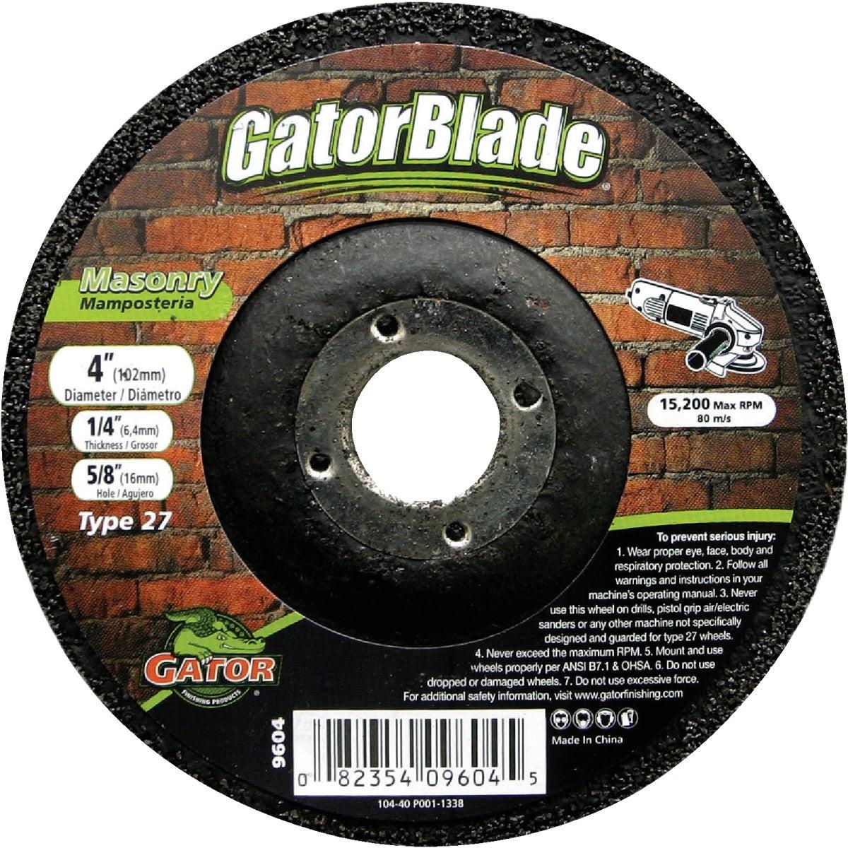 GATOR Gator 9604 Masonry Cut-off Wheel 4x1/4x5/8 Inch Type 27