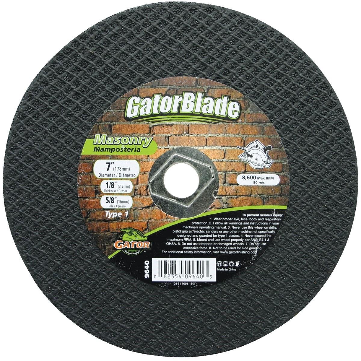 GATOR Gator 9640 Masonry Cut-off Wheel 7x1/8x5/8 in Type 1