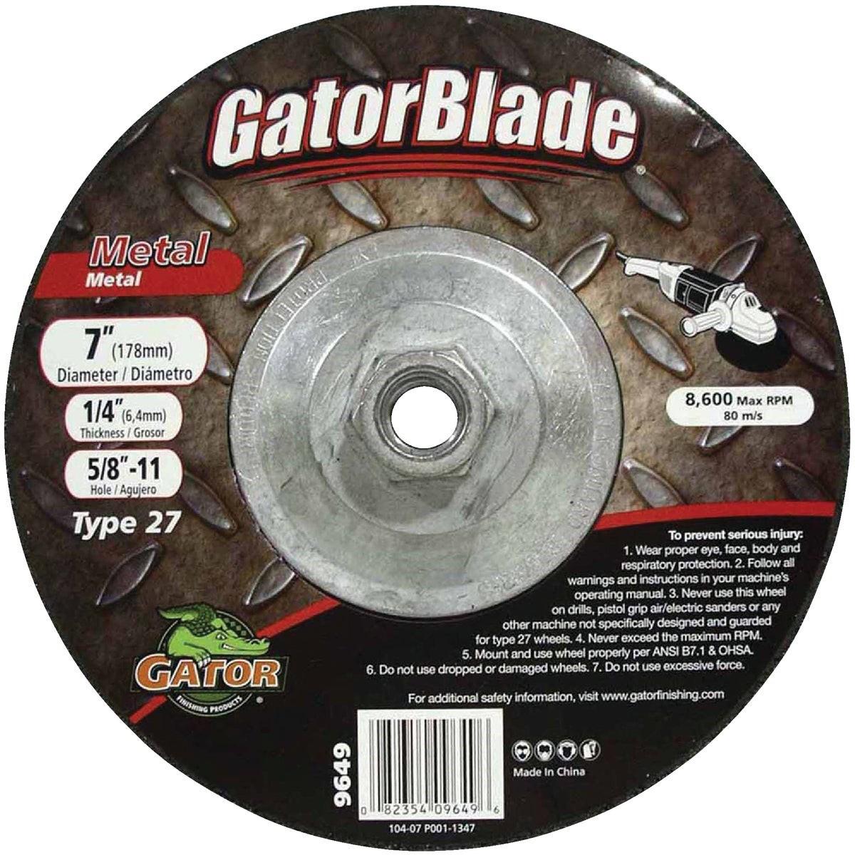 GATOR Gator 9649 Type 27 Metal Cut-off Wheel 7x1/4x5/8-11