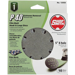 GATOR Gator 9020 Sanding Disc 5 in 40 Grit 8-hole Hook Loop 10-pack