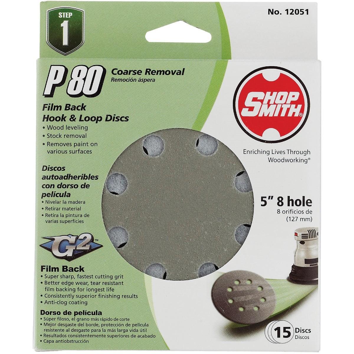 GATOR Gator 9021GA 5 in 80-grit Vented Sanding Disc 15-pack