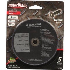 GATOR Gator 9426 Type 1 Metal Cut-off Wheel 4in 5 Pack