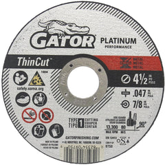 GATOR Gator 9750 Thincut Type 1 Cut-off Wheel 4-1/2 X 0.047 X 7/8 In.
