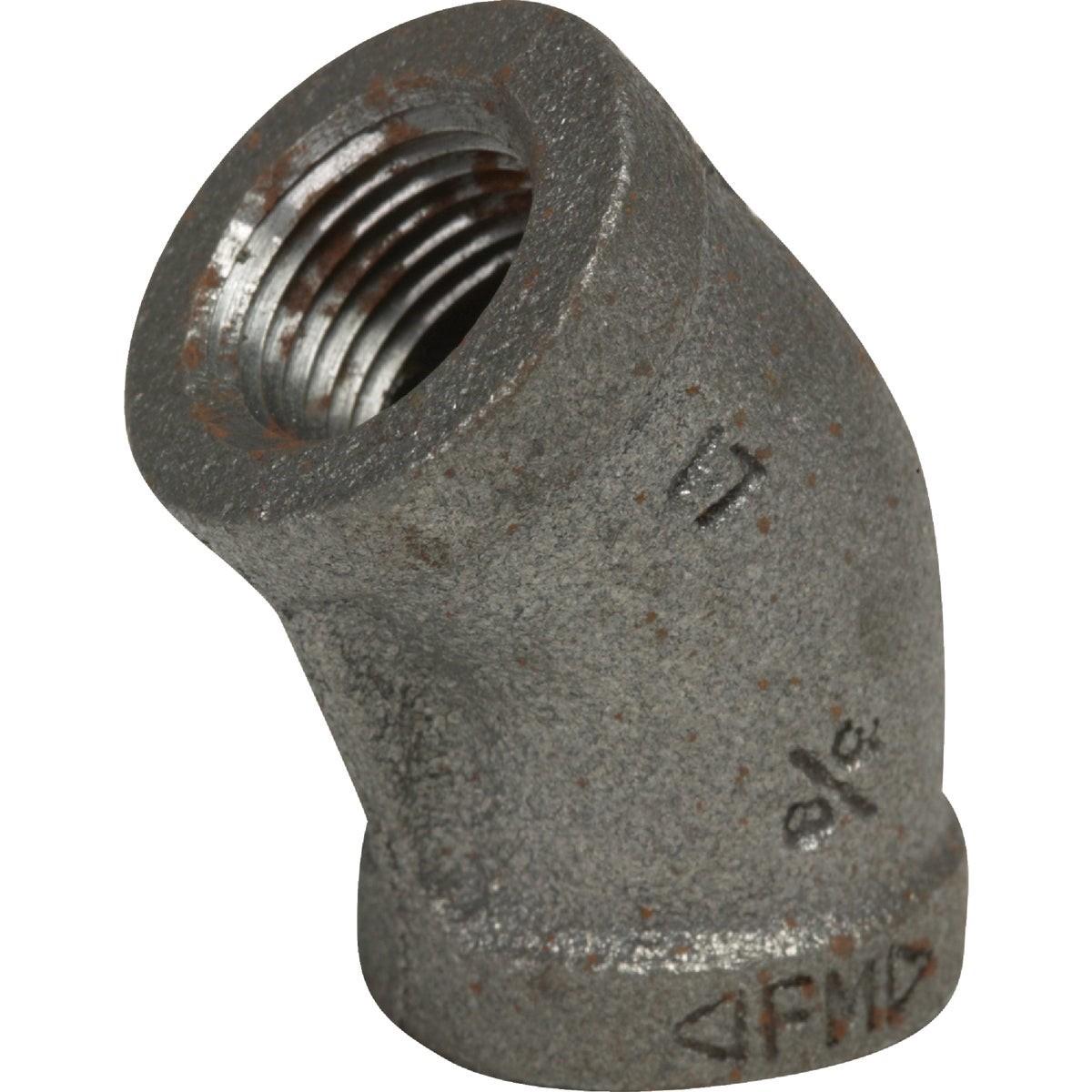 ASC ENGINEERED SOLUTIONS Asc 8700126157 Malleable Black Iron 45 Degree Elbow 1/2 in