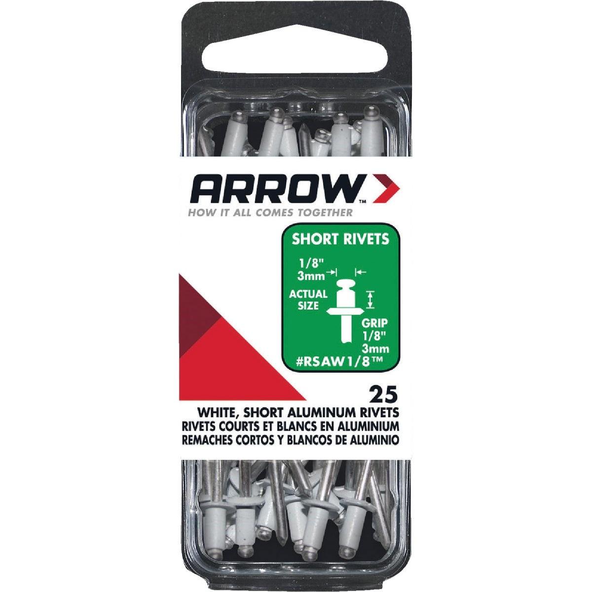 ARROW Arrow RSAW1/8 White Aluminum Rivet 1/8 in 25-count