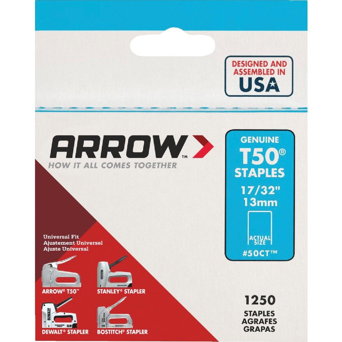 ARROW Arrow 50CT24 T50 Heavy-duty Staples 17/32 in 1250-pack