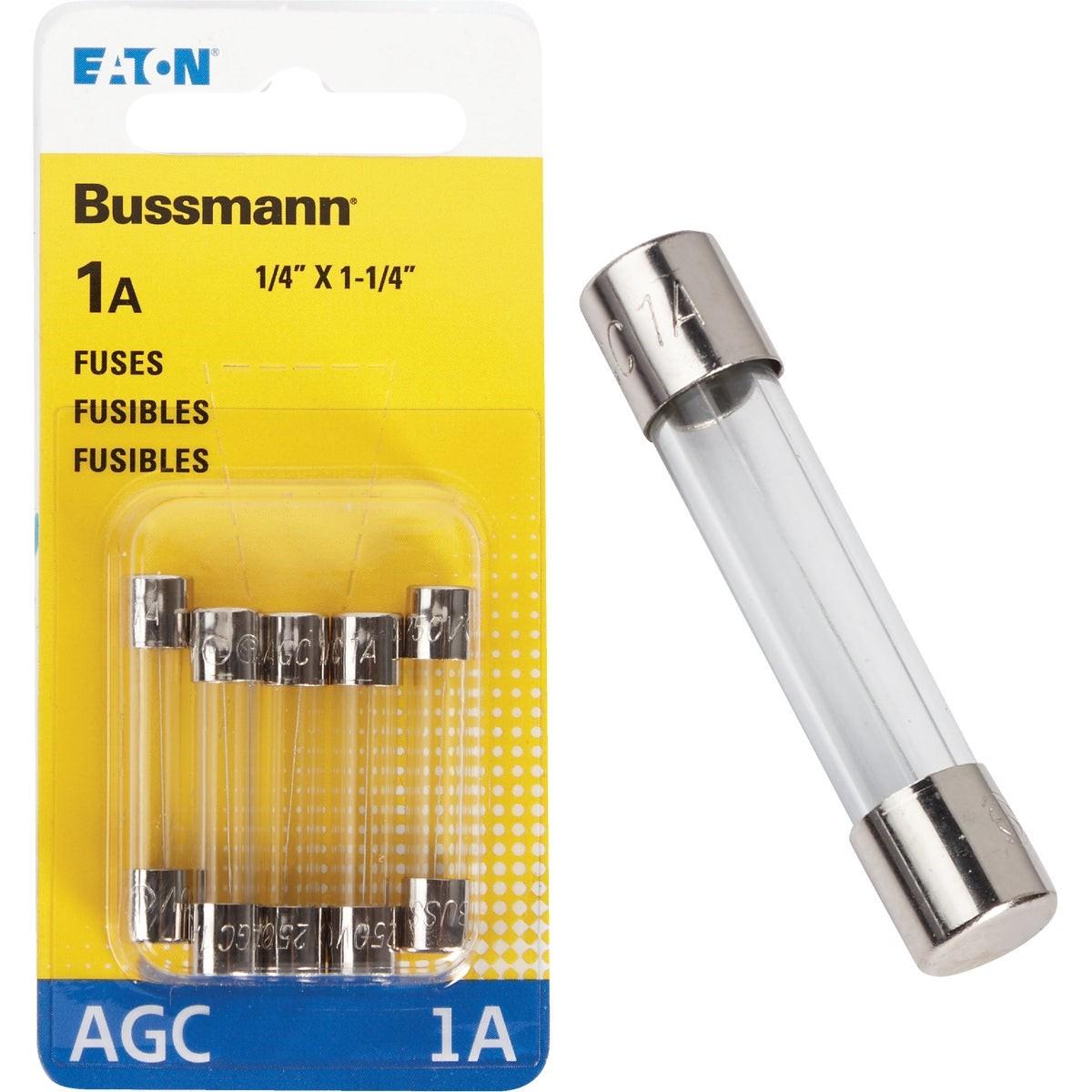 EATON Eaton BP/AGC-1-RP Agc Glass Tube Fuse 1A 250V 5 Pack