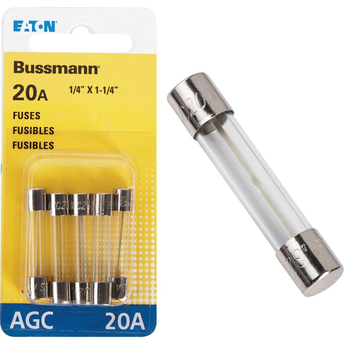 EATON Eaton BP/AGC-20-RP Agc Glass Tube Fuse 20A 32V 5 Pack