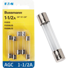 EATON Eaton BP/AGC-1-1/2-RP Agc Glass Tube Fuse 1.5A 250V 5 Pack