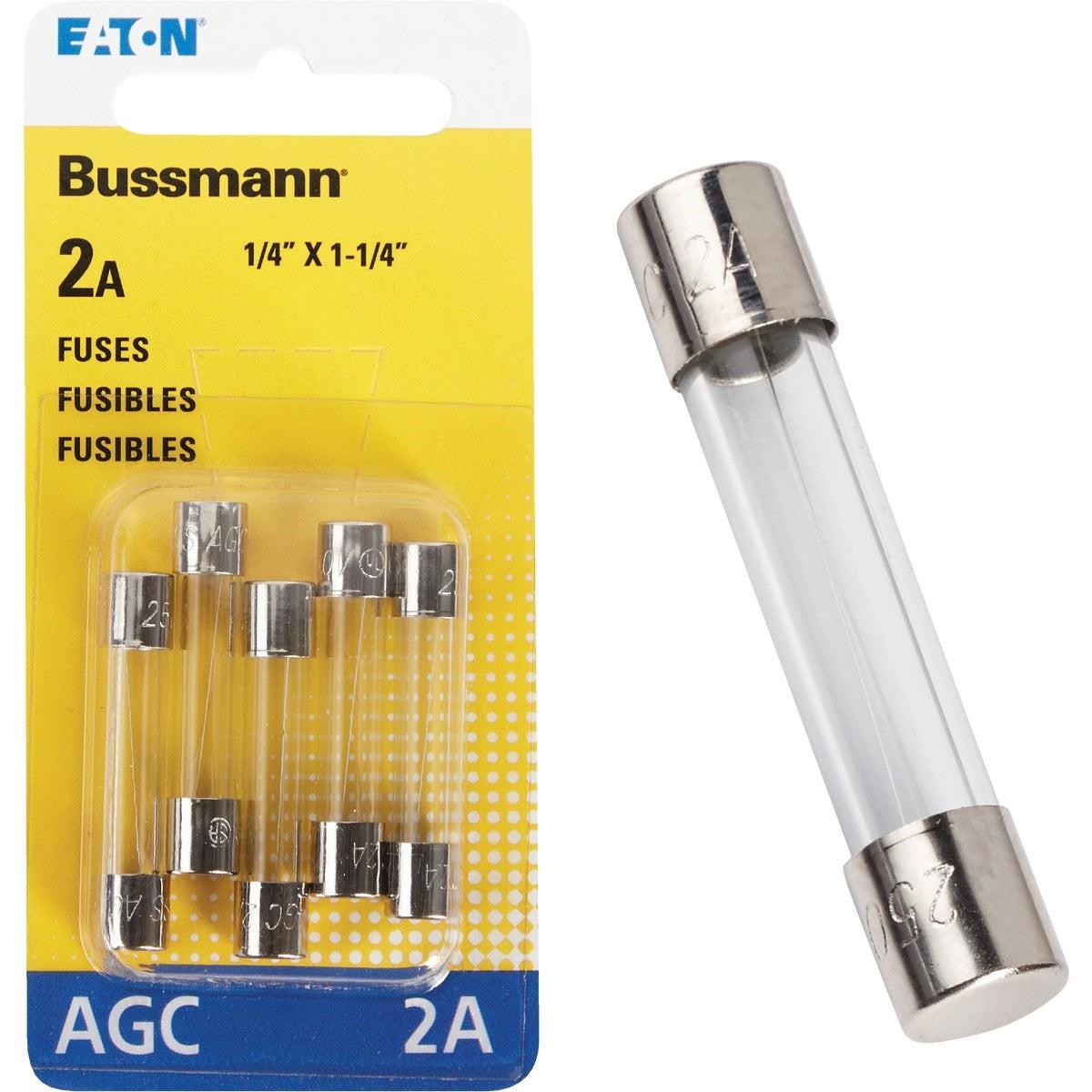 EATON Eaton BP/AGC-2-RP Agc Glass Tube Fuse 2A 250V 5 Pack