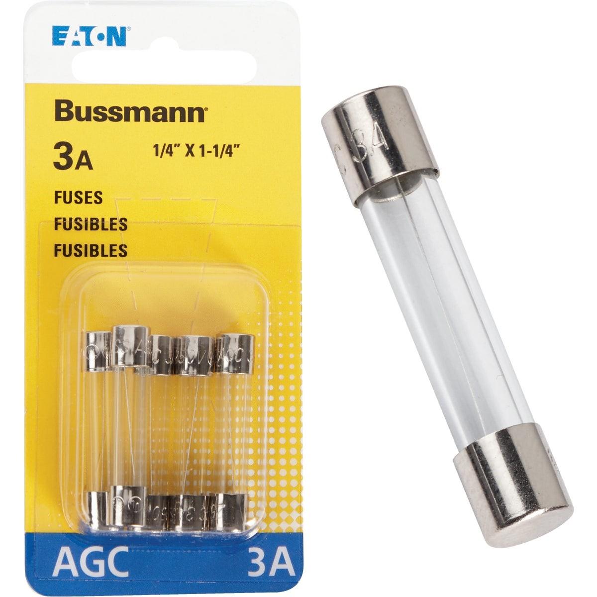 EATON Eaton BP/AGC-3-RP Agc Glass Tube Fuse 3A 250V 5-pack