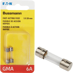 EATON Eaton BP/GMA-6A Glass Tube Electronic Fuse 6A 2-pack