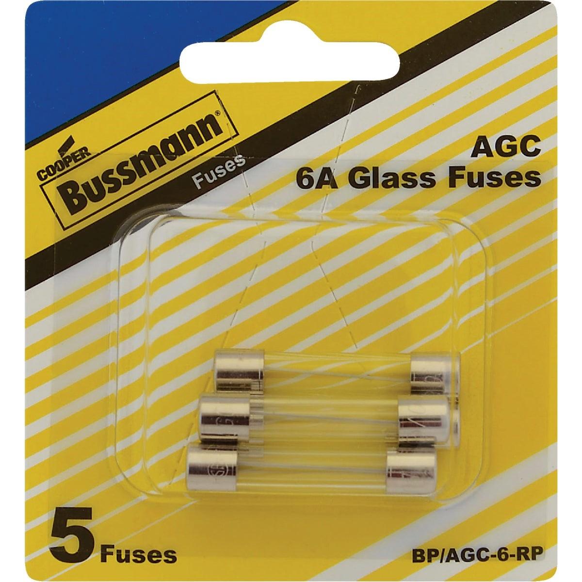 EATON Eaton BP/AGC-6-RP 6A Agc Glass Tube Fuse 250V 5-pack