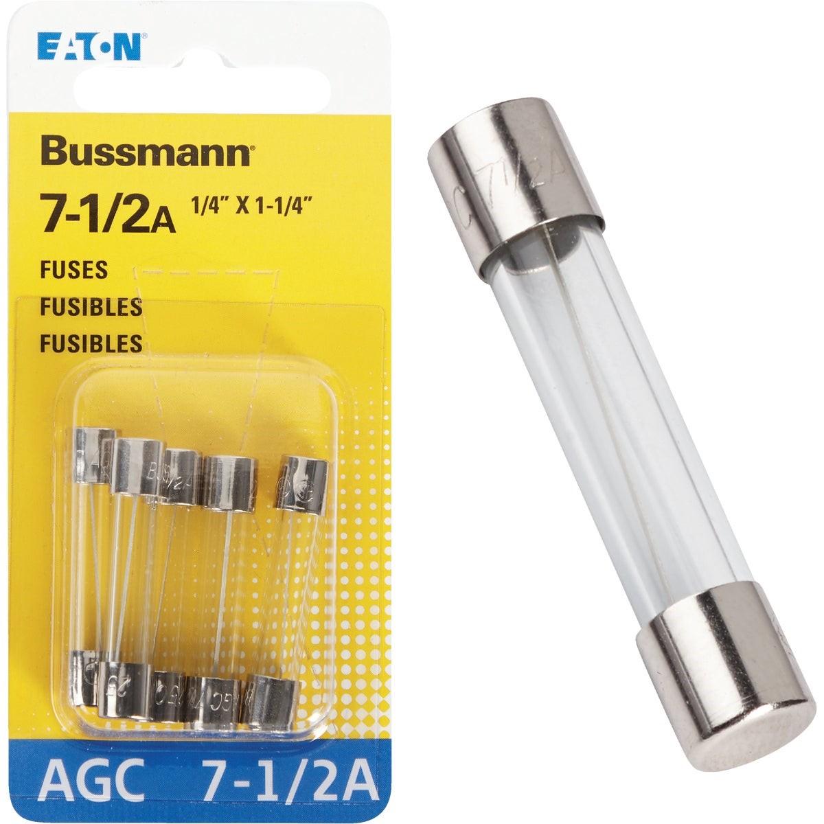 EATON Eaton BP/AGC-7-1/2-RP Agc Glass Tube Fuse 7.5A 250V 5-pack