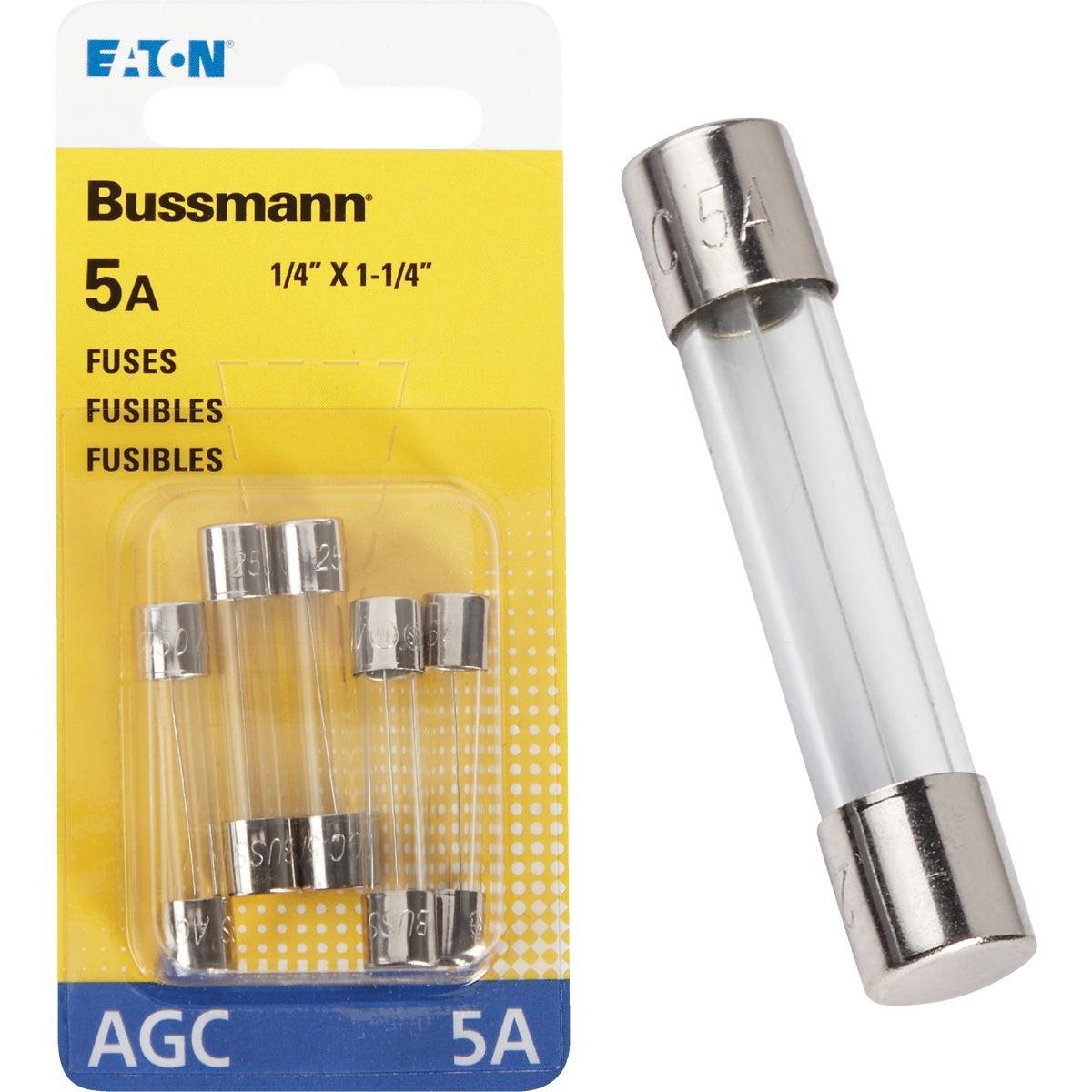 EATON Eaton BP/AGC-5-RP Agc Glass Tube Fuse 5A 250V 5-pack