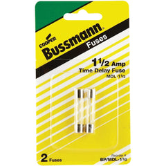 EATON Eaton BP/MDL-1-1/2 Glass Tube Time-delay Fuse 1.5A 2-pack