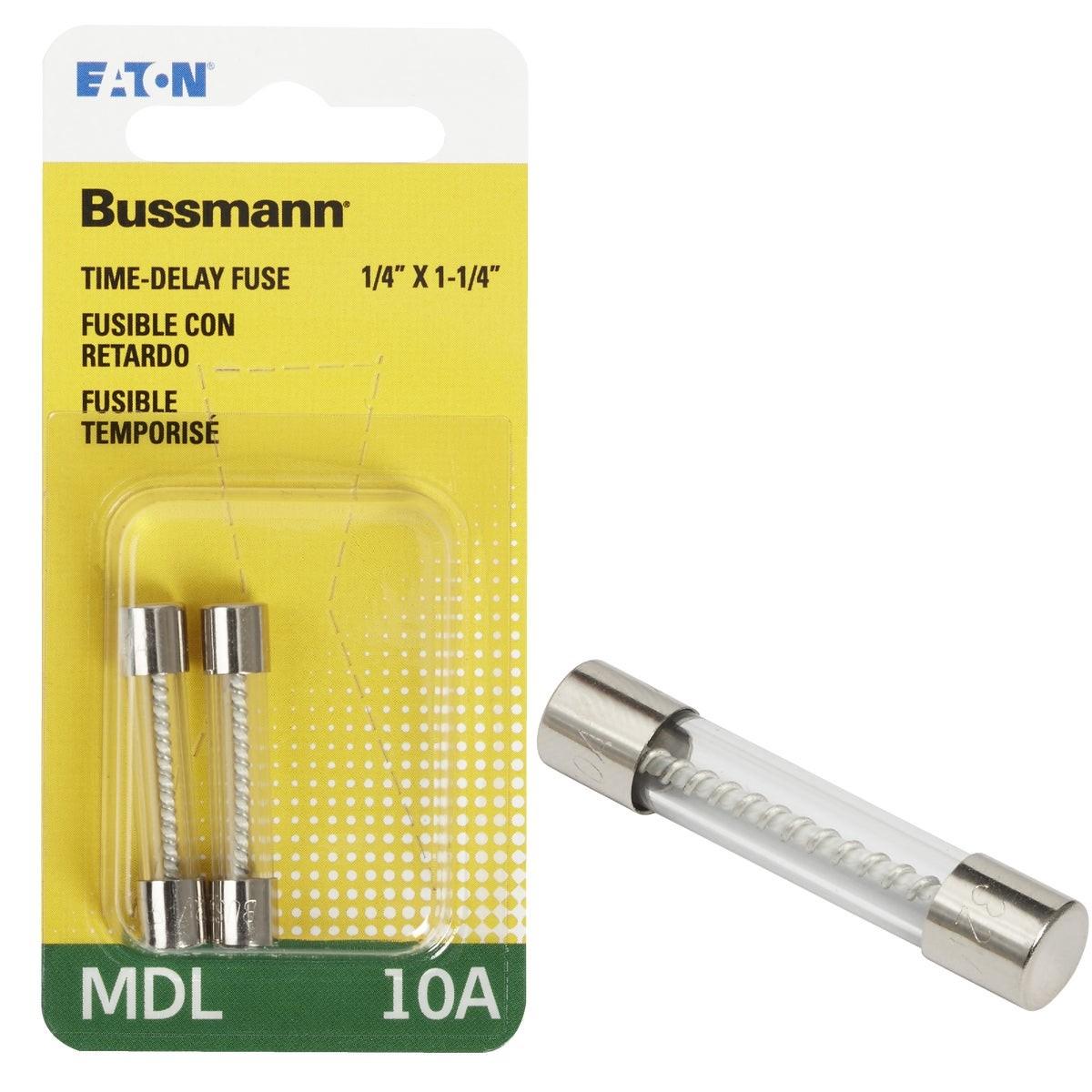 EATON Eaton BP/MDL-10 Time-delay Glass Tube Fuse 10A 2-pack