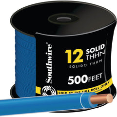 SOUTHWIRE Southwire 11590758 12 Awg Solid Thhn Wire 600V 500 Ft Blue