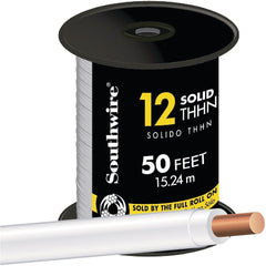 SOUTHWIRE Southwire 11588183 Thhn Wire 12 Awg Solid 600V 50 Ft White