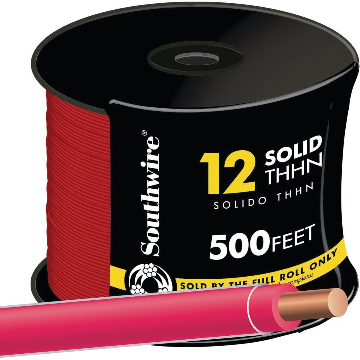 SOUTHWIRE Southwire 11589958 Thhn Wire 12 Awg Solid Red 500 Ft