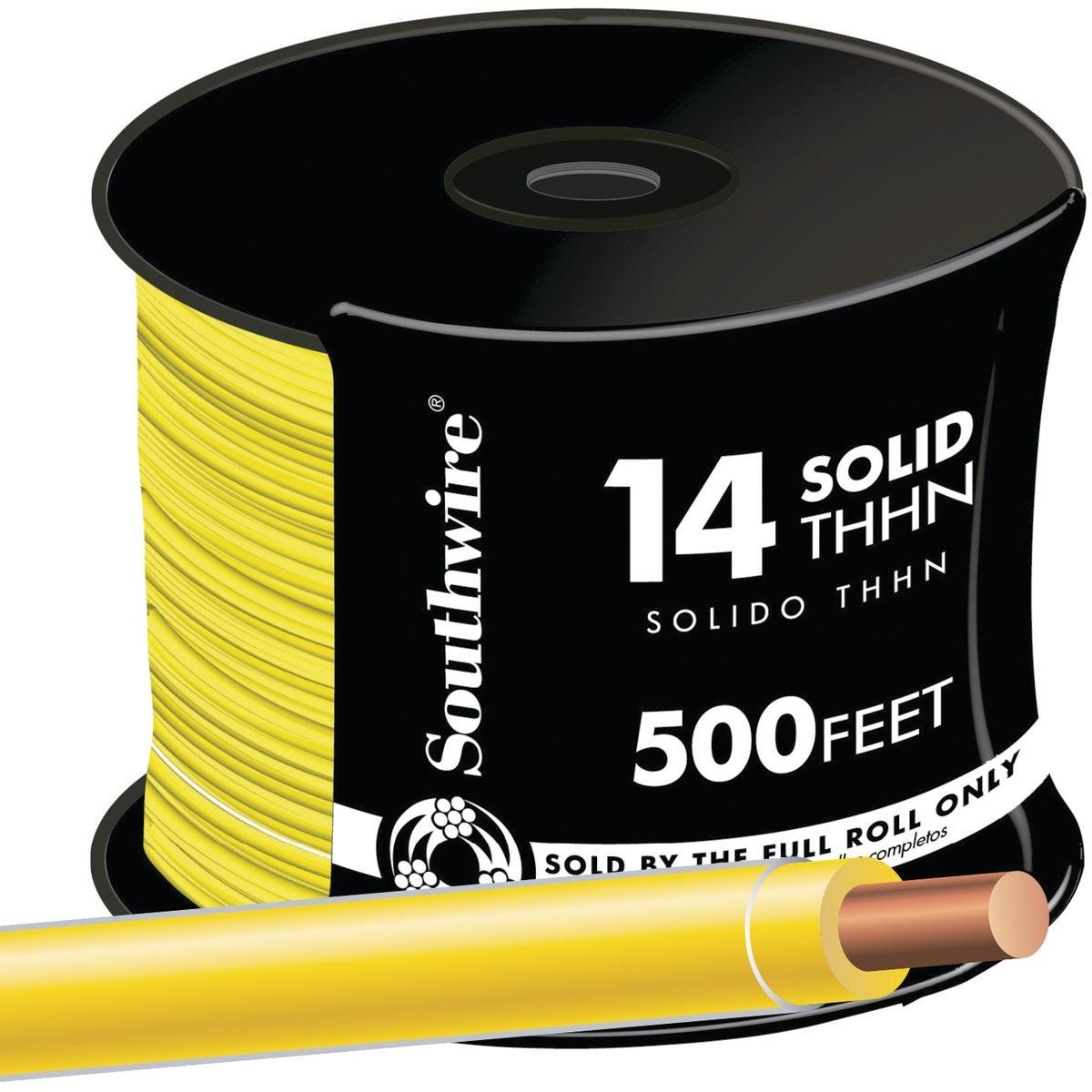 SOUTHWIRE Southwire 11584058 14 Awg Solid Thhn Wire 500 Ft Yellow