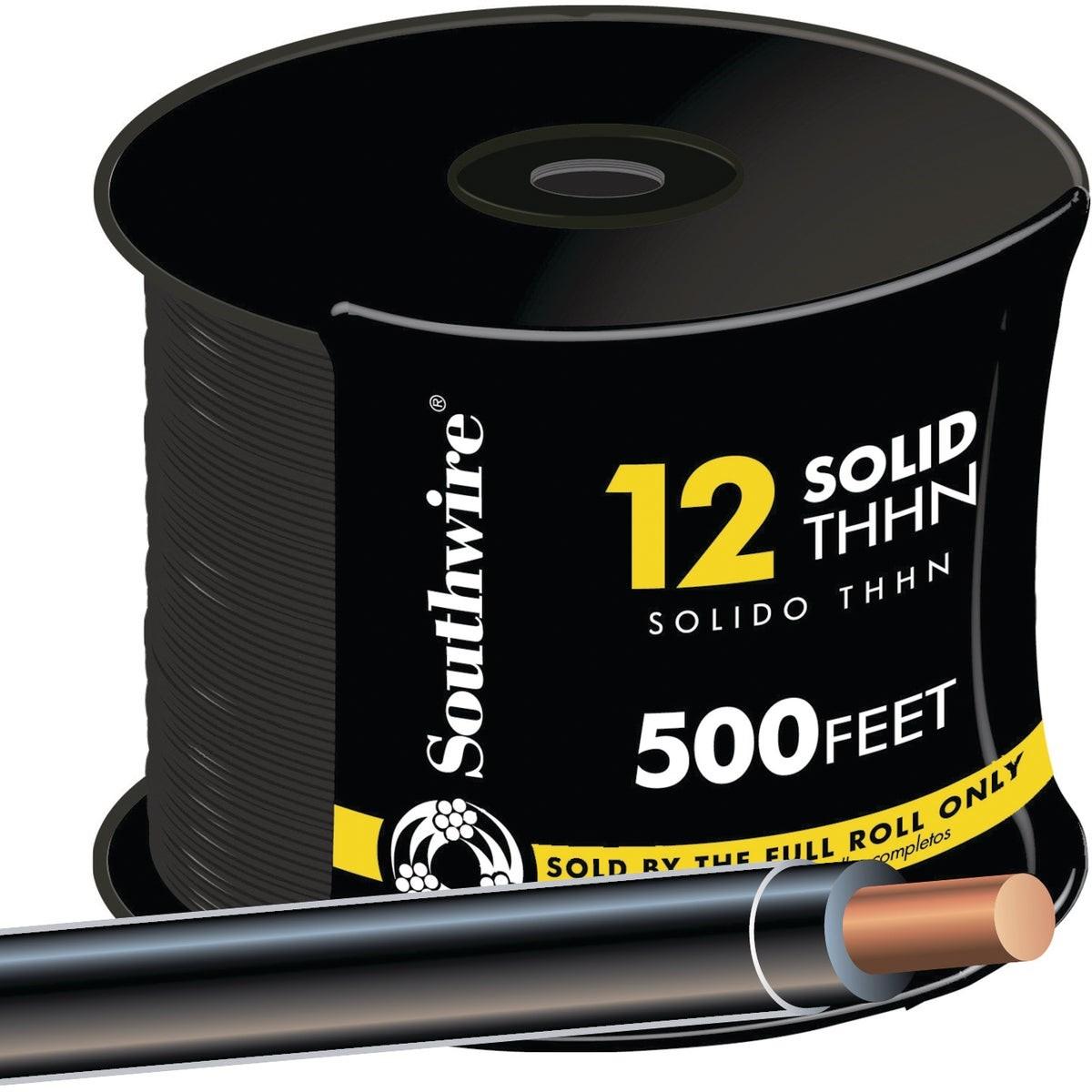 SOUTHWIRE Southwire 11587358 Thhn Wire 12 Awg 500 Ft Black