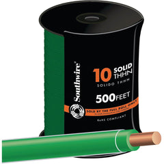SOUTHWIRE Southwire 11599857 10 Awg Solid Green Thhn Wire 500 Ft