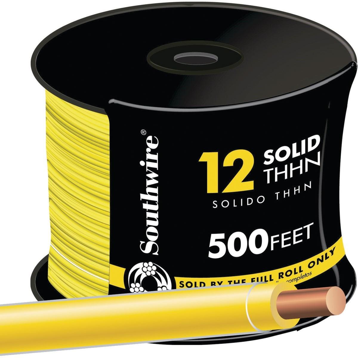 SOUTHWIRE Southwire 11592358 Thhn Wire 12 Awg Solid 500 Ft Yellow