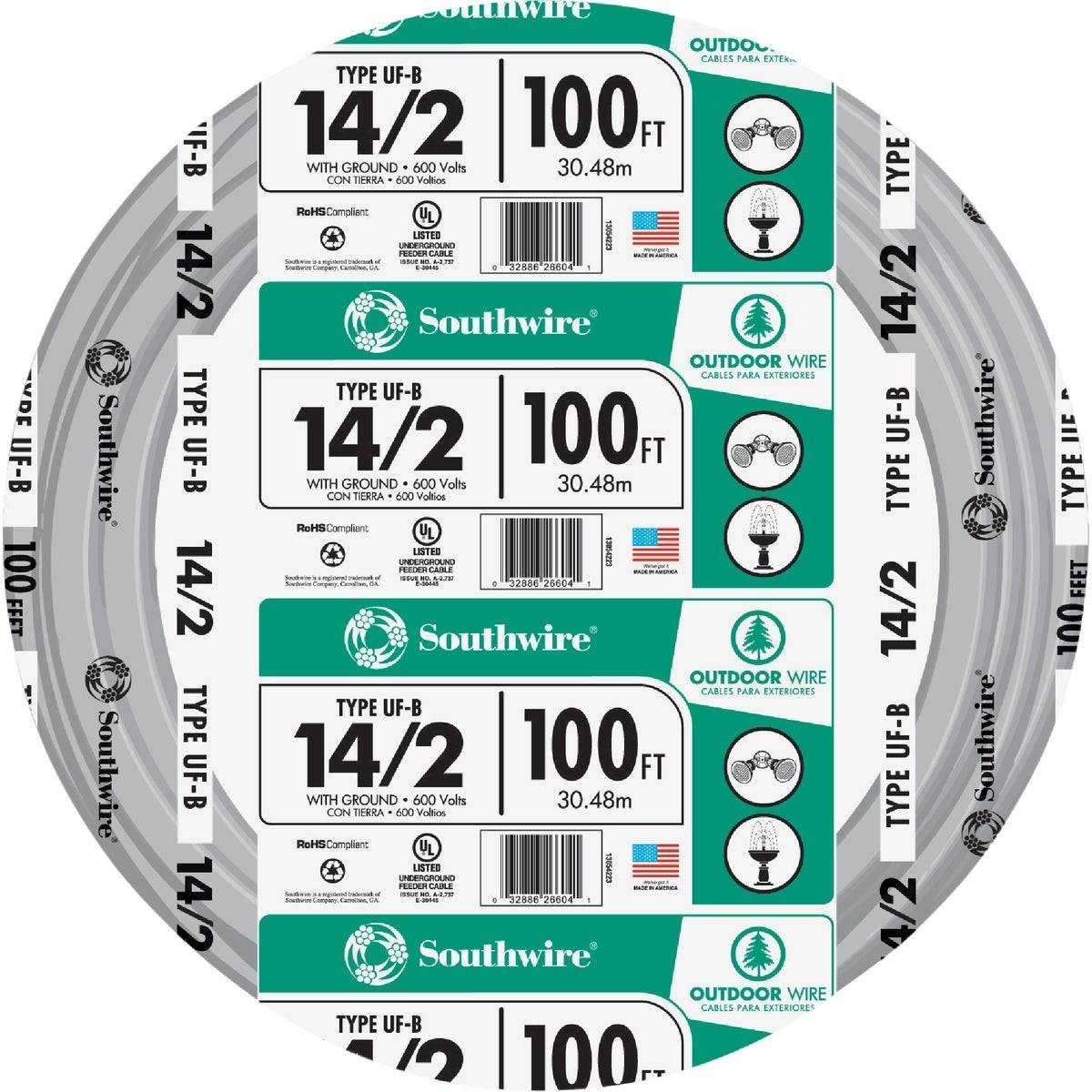 SOUTHWIRE Southwire 13054226 14 Awg 2-conductor Ufw/g Wire 100 Ft