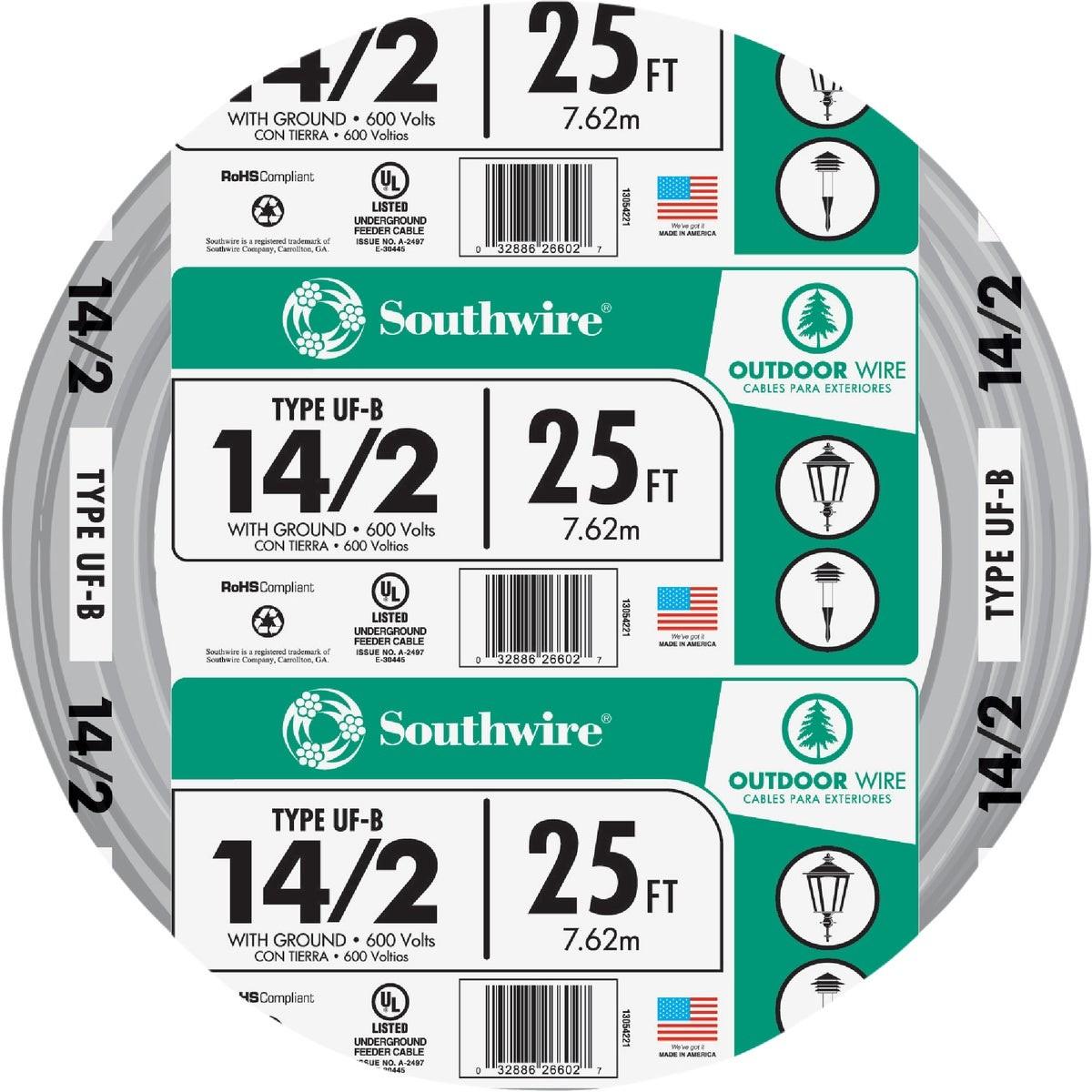 SOUTHWIRE Southwire 13054221 14 Awg 2-conductor Ufw/g Wire 25 Ft