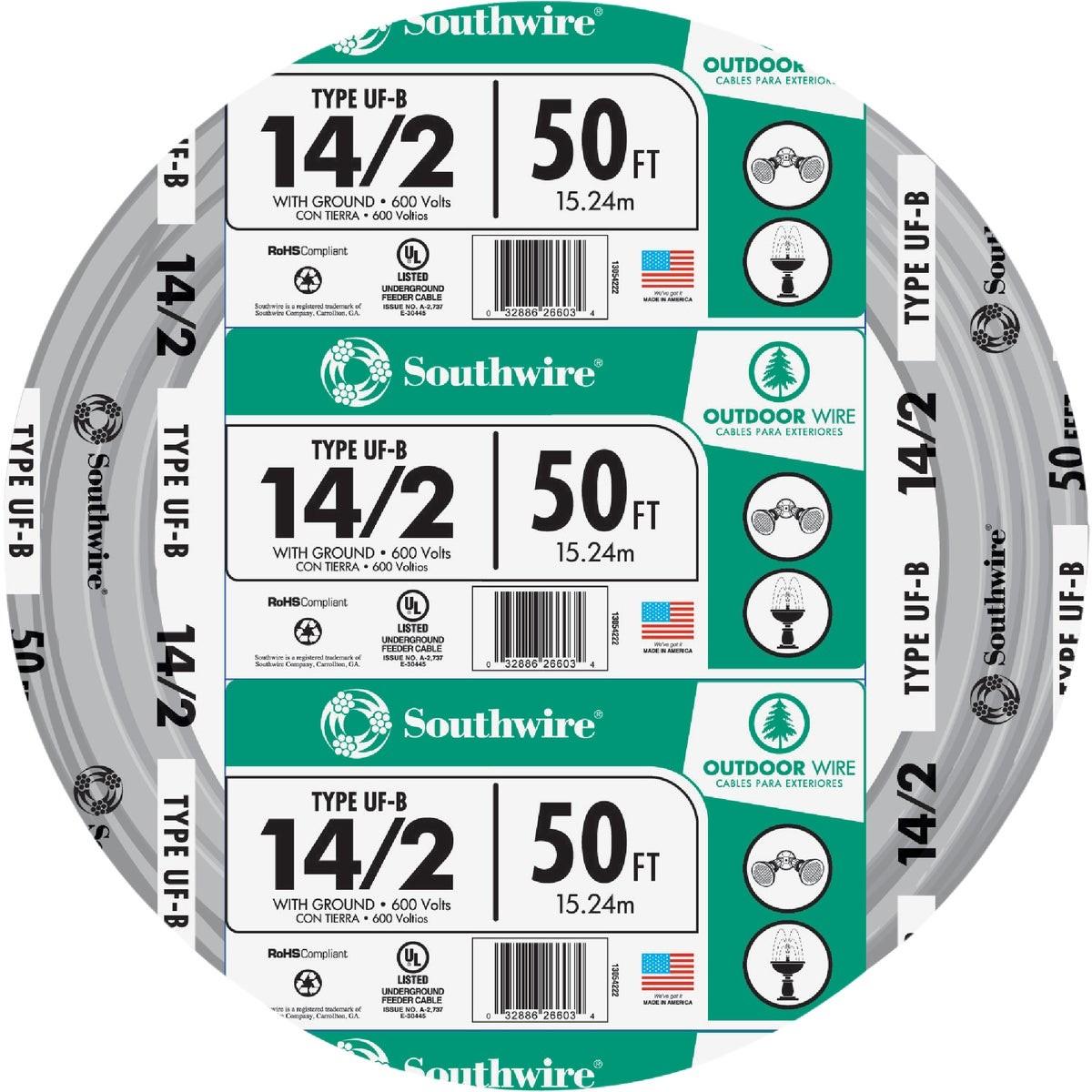 SOUTHWIRE Southwire 13054222 14 Awg 2-conductor Ufw/g Wire 50 Ft