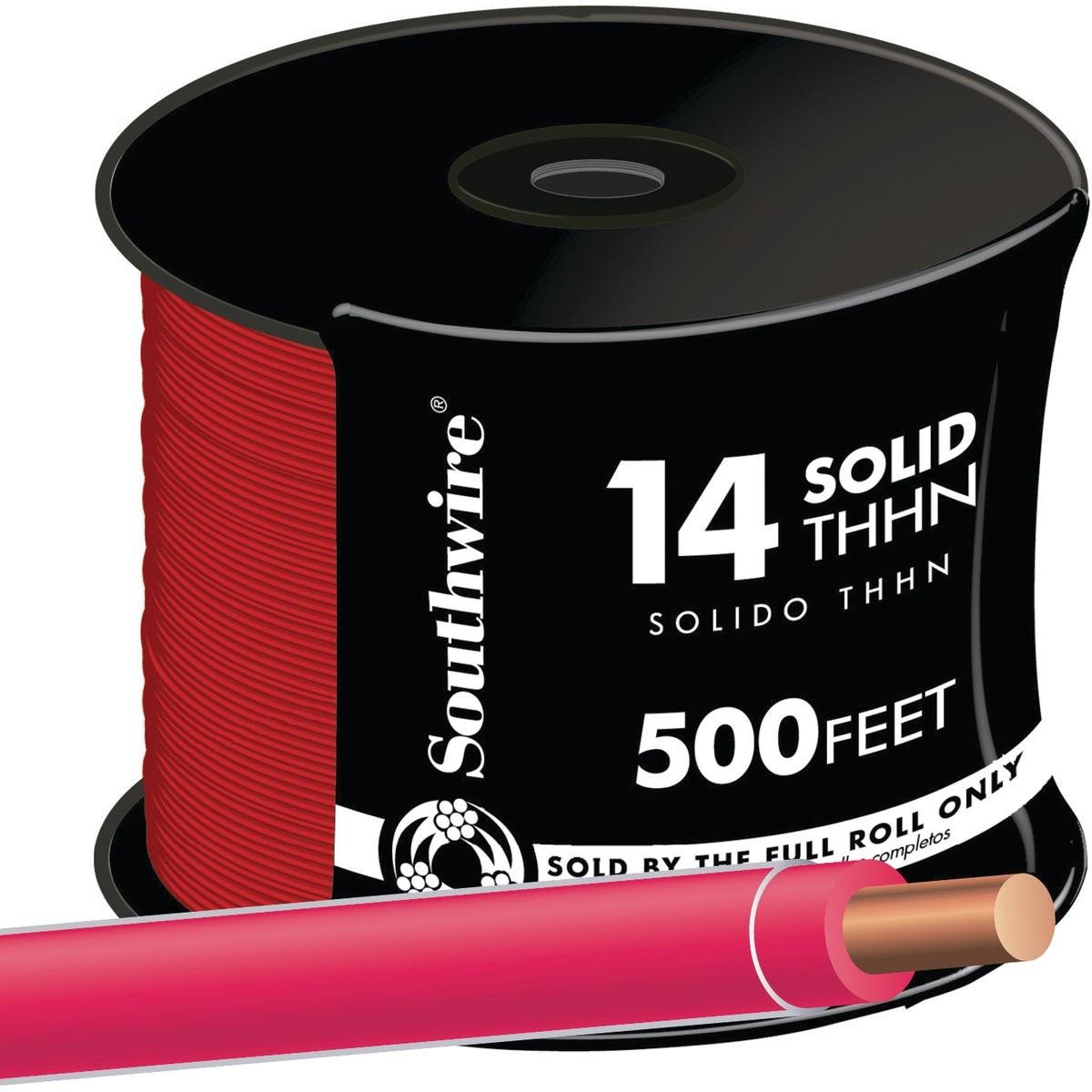 SOUTHWIRE Southwire 11581658 Thhn Wire 14 Awg Solid Red 500 Ft