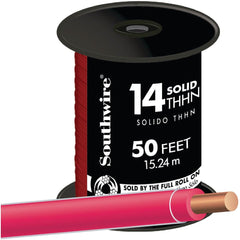 SOUTHWIRE Southwire 11581683 14 Awg Solid Thhn Wire 600V 50 Ft Red