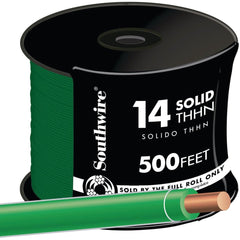 SOUTHWIRE Southwire 11583258 Solid Thhn Wire 14 Awg 500 Ft Green
