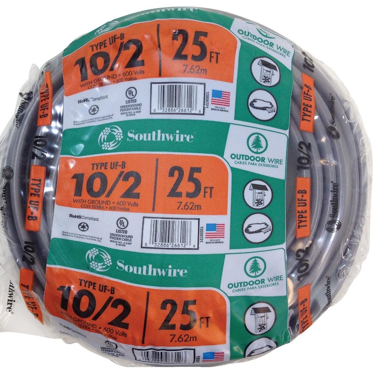 SOUTHWIRE Southwire 13056721 Uf-b Wire 10 Awg 3-conductor 25 Feet