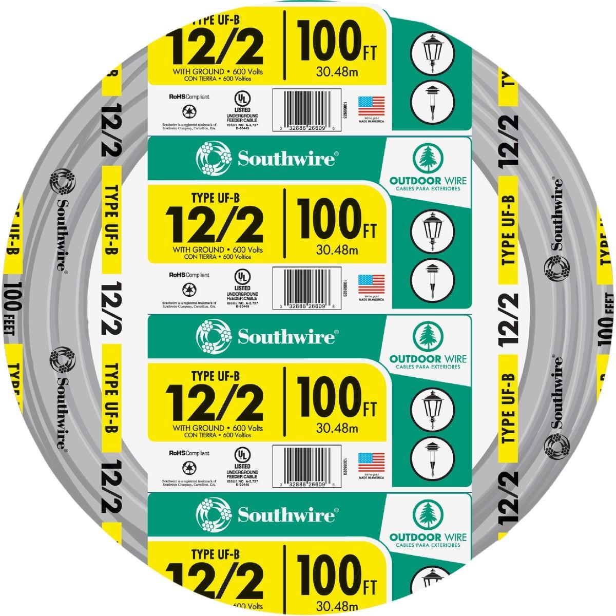 SOUTHWIRE Southwire 13055926 12 Awg 2-conductor Ufw/g Wire 100 Ft