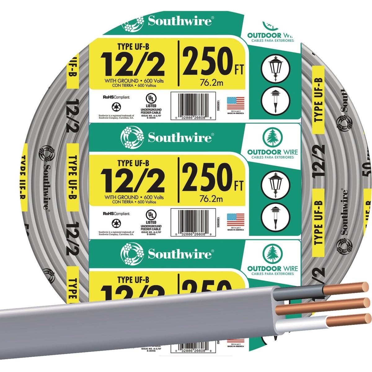 SOUTHWIRE Southwire 13055955 12 Awg 2-conductor Ufw/g Wire 250 Ft