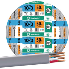 SOUTHWIRE Southwire 13059122 10 Awg 3-conductor Ufw/g Wire 50 Ft