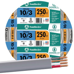 SOUTHWIRE Southwire 13059155 10 Awg 3-conductor Ufw/g Wire 250 Ft