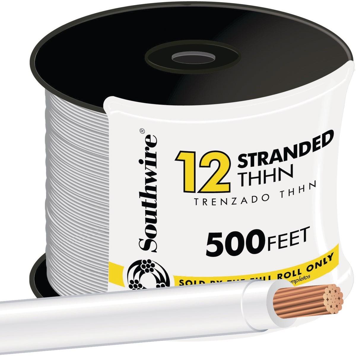 SOUTHWIRE Southwire 22965858 Thhn Wire 12 Awg Stranded White 500 Ft