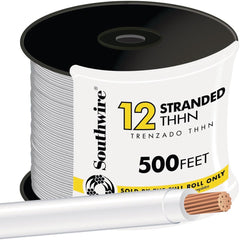 SOUTHWIRE Southwire 22965858 Thhn Wire 12 Awg Stranded White 500 Ft
