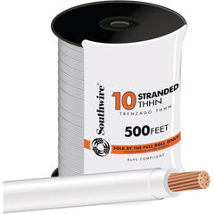 SOUTHWIRE Southwire 22974057 Thhn Wire 10 Awg Stranded White 500 Ft
