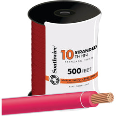 SOUTHWIRE Southwire 22975757 Thhn Wire 10 Awg Stranded Red 500 Ft