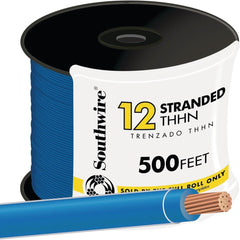 SOUTHWIRE Southwire 22967458 Thhn Wire 12 Awg Stranded Blue 500 Ft
