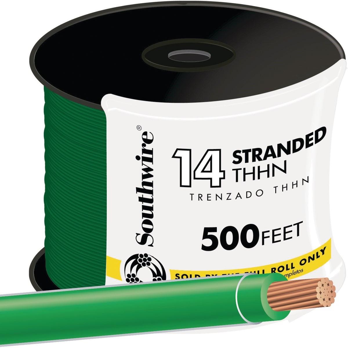 SOUTHWIRE Southwire 22959158 Thhn Wire 14 Awg Stranded Green 500 Ft