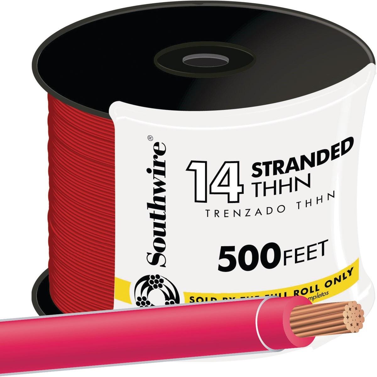 SOUTHWIRE Southwire 22957558 Thhn Wire 14 Awg Stranded Red 500 Ft
