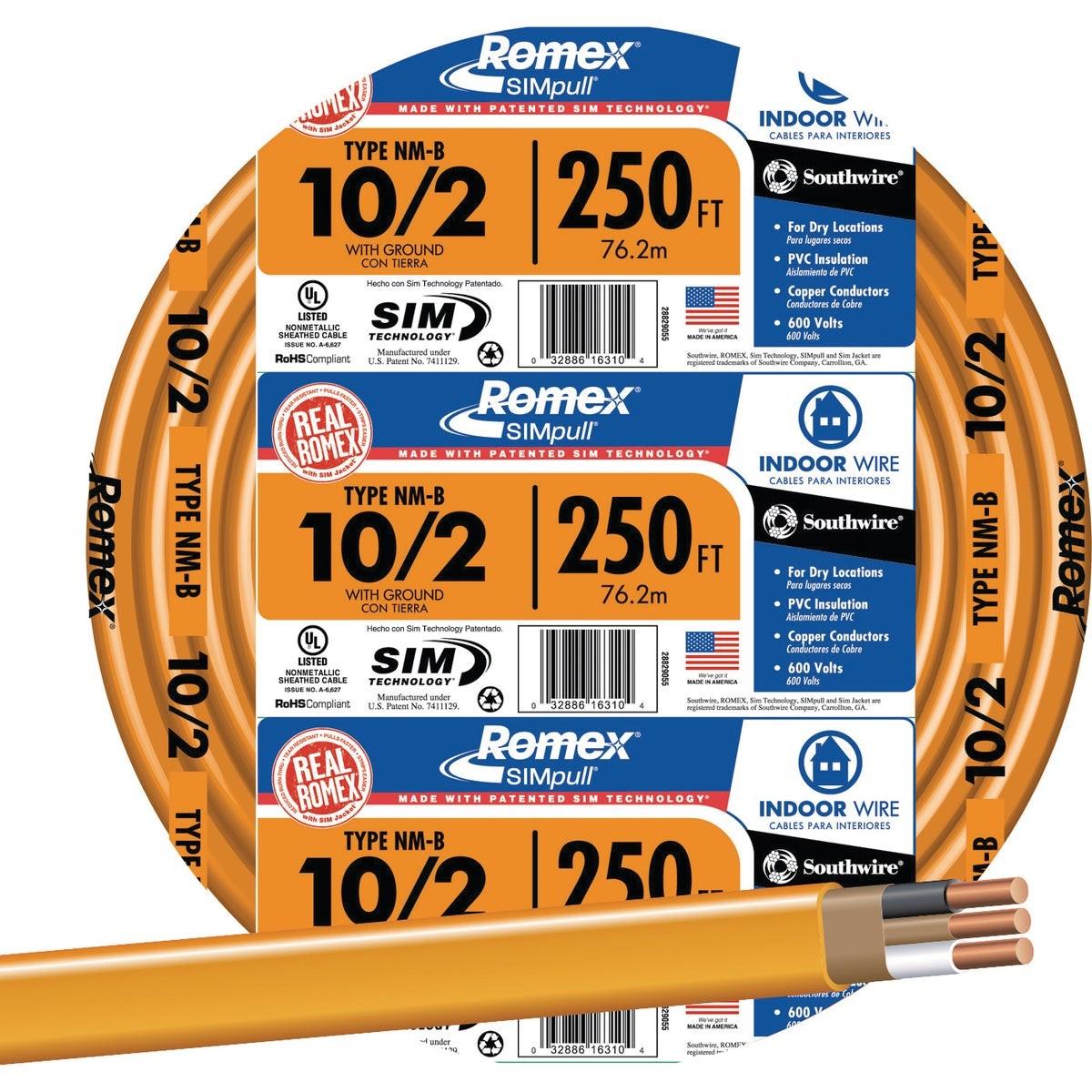 ROMEX Romex 28829055 Nm-b Wire 10/2 Solid 250 Ft 600V