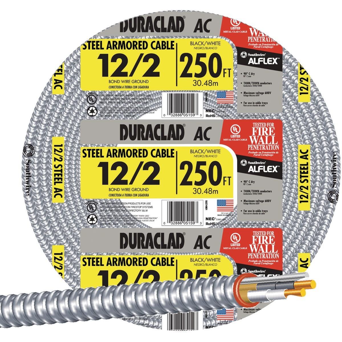 SOUTHWIRE Southwire 55274901 Ac Armored Cable 12/2 250 Ft