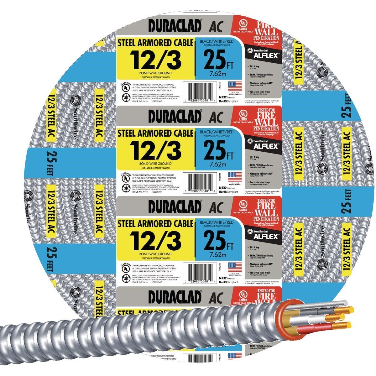 SOUTHWIRE Southwire 55275021 Ac Armored Cable 12/3 25 Feet